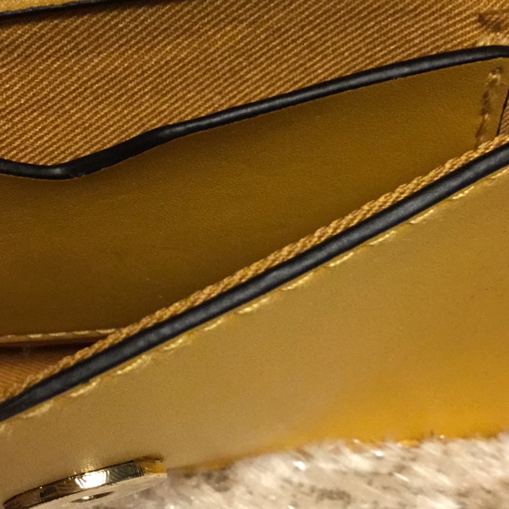Yellow Envelope Clutch with Metallic Detail - Picture 4 of 6